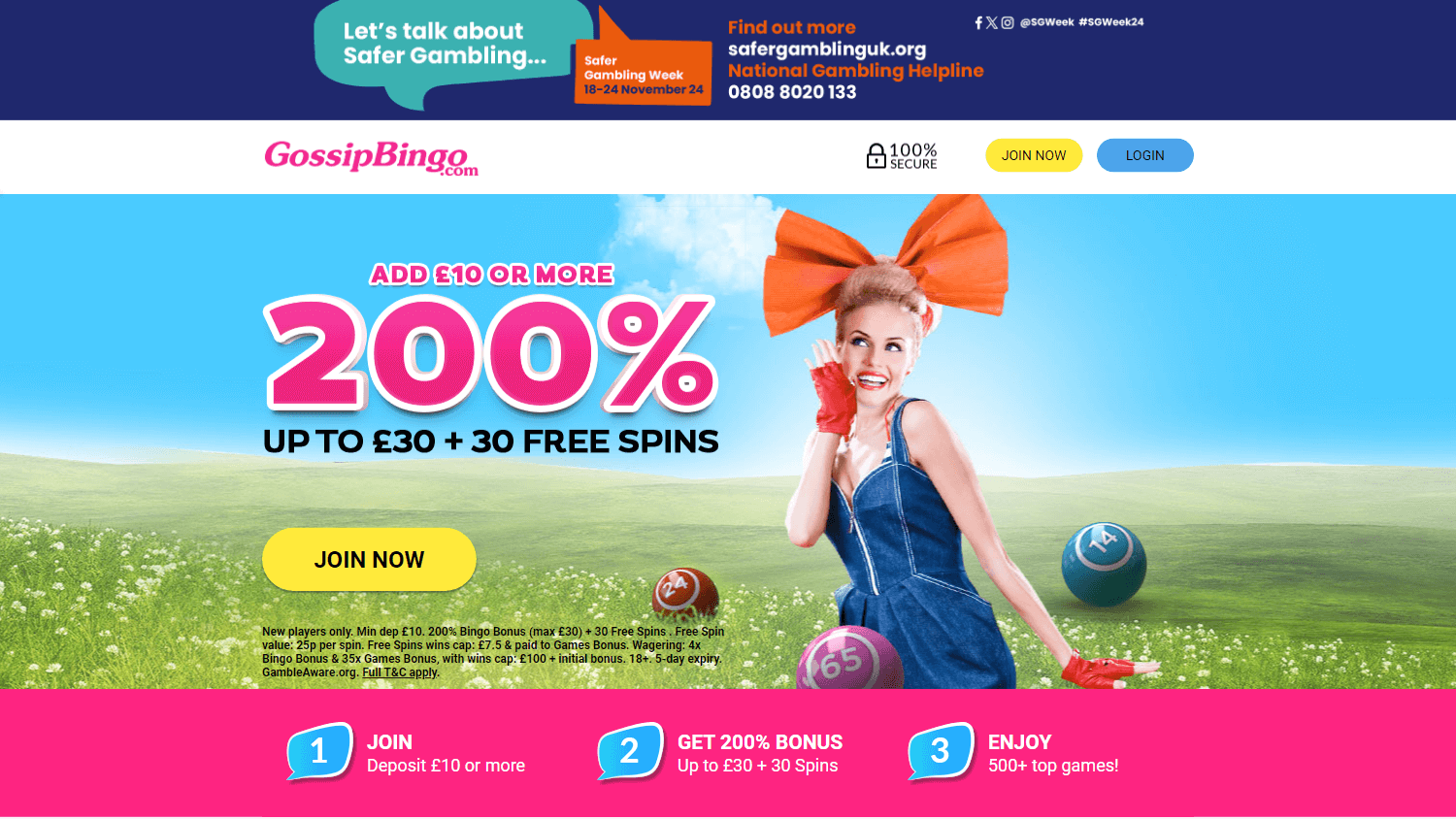 Gossip Bingo Casino Desktop screenshot
